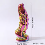 16 CM Verchromt Bunt Monster Dragon Glasdildo