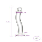 16 CM Gebogen Glatt Klar Glass Dildo mit Vorhaut