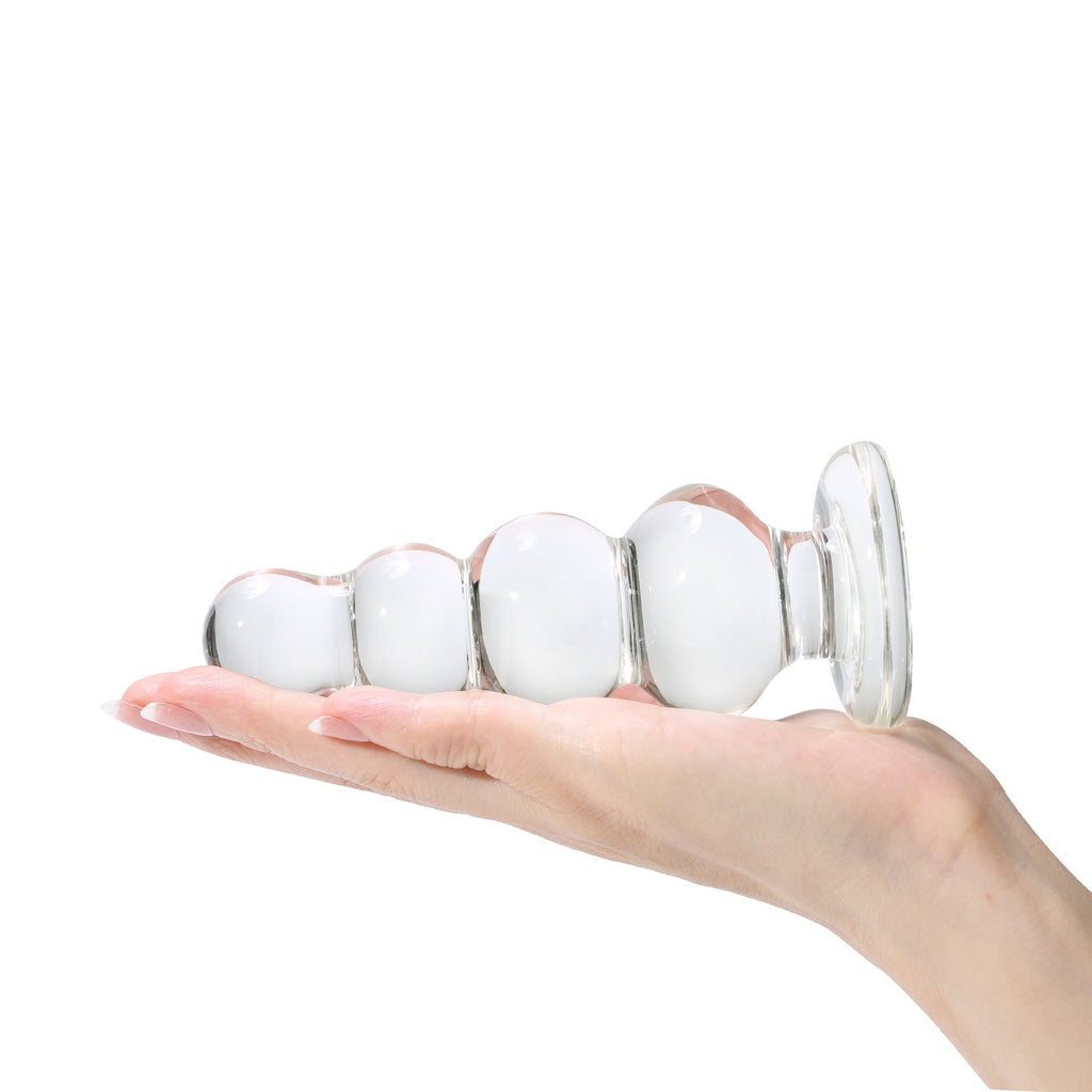 13 CM Klar Beads Glass Dildo Buttplug