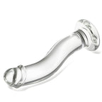 16 CM Gebogen Glatt Klar Glass Dildo mit Vorhaut