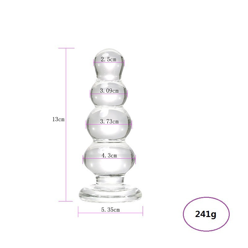 13 CM Klar Beads Glass Dildo Buttplug