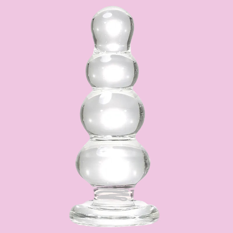13 CM Klar Beads Glass Dildo Buttplug