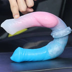 29 CM Rosa zu Blau Knotted Horse Doppeldildos