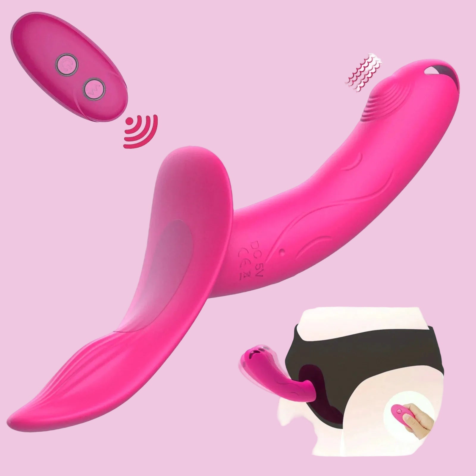 Vibratir Tragbar Höschen Strapless Dildo