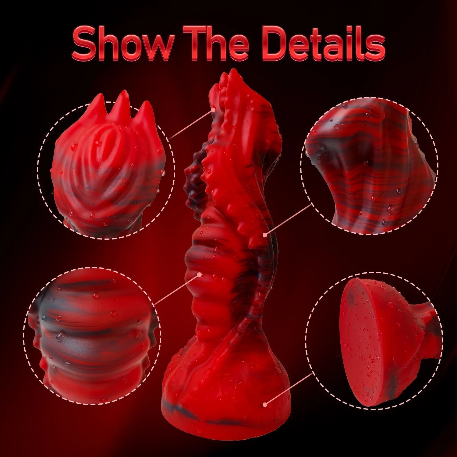 22 CM Rot Starker Saugnapf Silicone Dragon Dildo