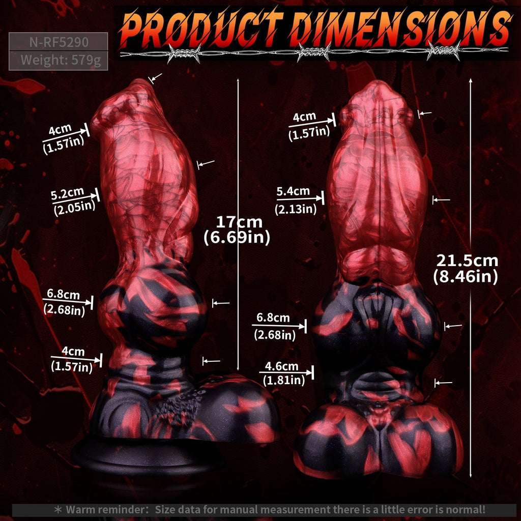 21 CM Animal Monster Knotted Silicone Hundedildo