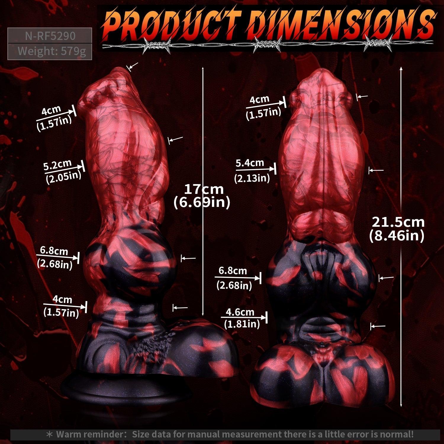 21 CM Animal Monster Knotted Silicone Hundedildo