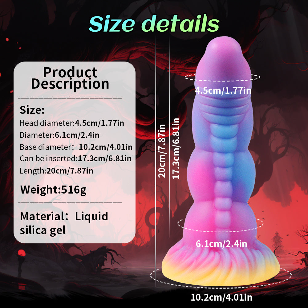 20 CM Erhabene Texturen Fantasy Leuchten Dragon Dildo