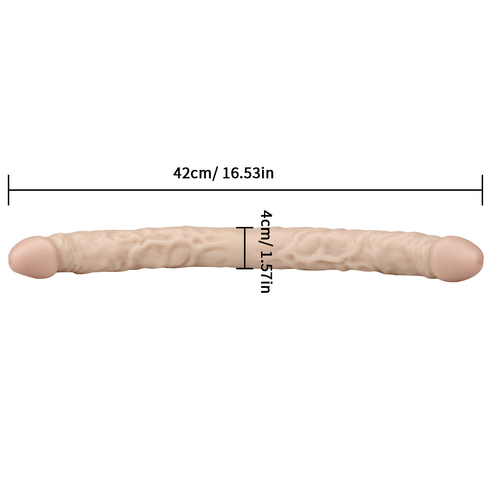 42 CM Flesh Realistic Strukturiert Silicone Doppeldildo