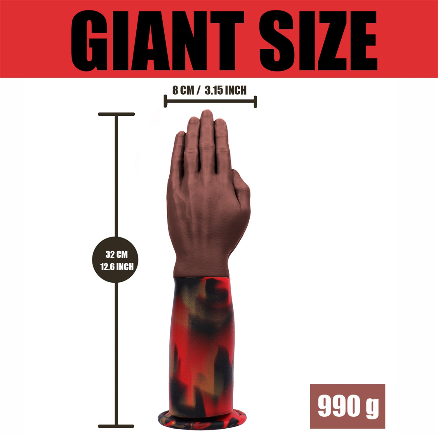 32 CM Gebetsgeste Suction Cup Fisting Dildo