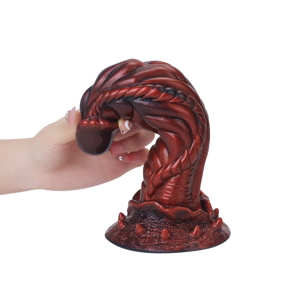 Rot Texturiert Silicone Monster Dragon Dildo