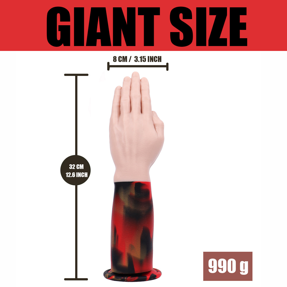 32 CM Gebetsgeste Suction Cup Fisting Dildo
