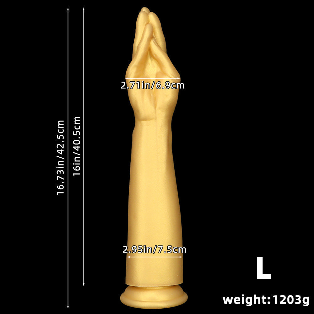 Gold Realistic Hand Fist Anal Plug