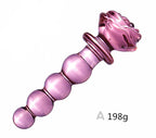 Rosa Rose Buttplug Glatt Glasdildo