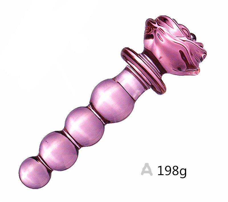 Rosa Rose Buttplug Glatt Glasdildo
