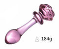 Rosa Rose Buttplug Glatt Glasdildo