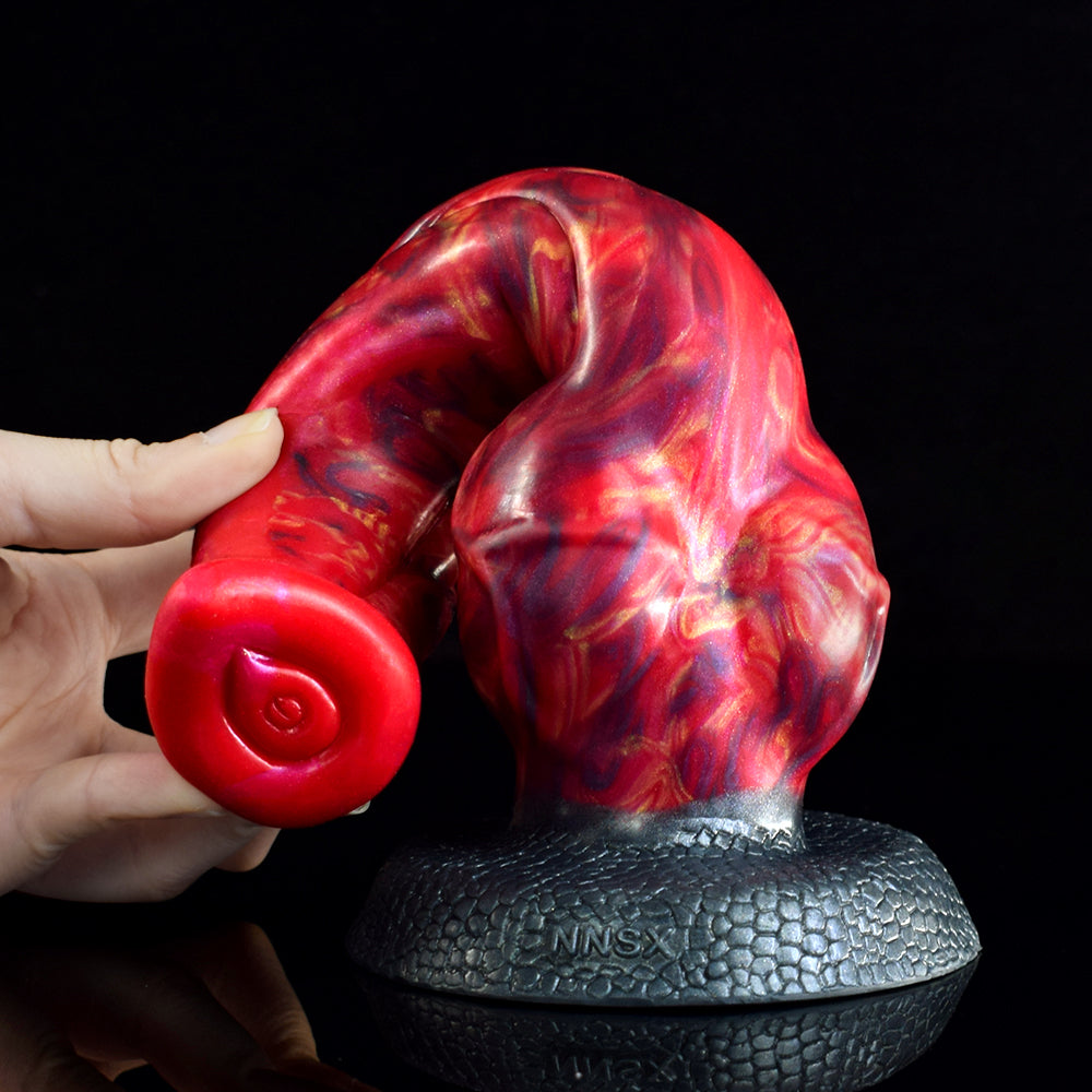 24 CM Rot Strukturiert Animal Spitz Horsedildo