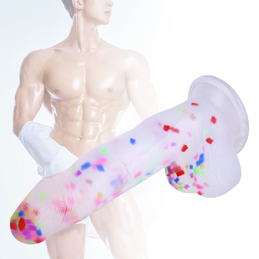 19 CM Konfetti Jelly Strap On Dildo