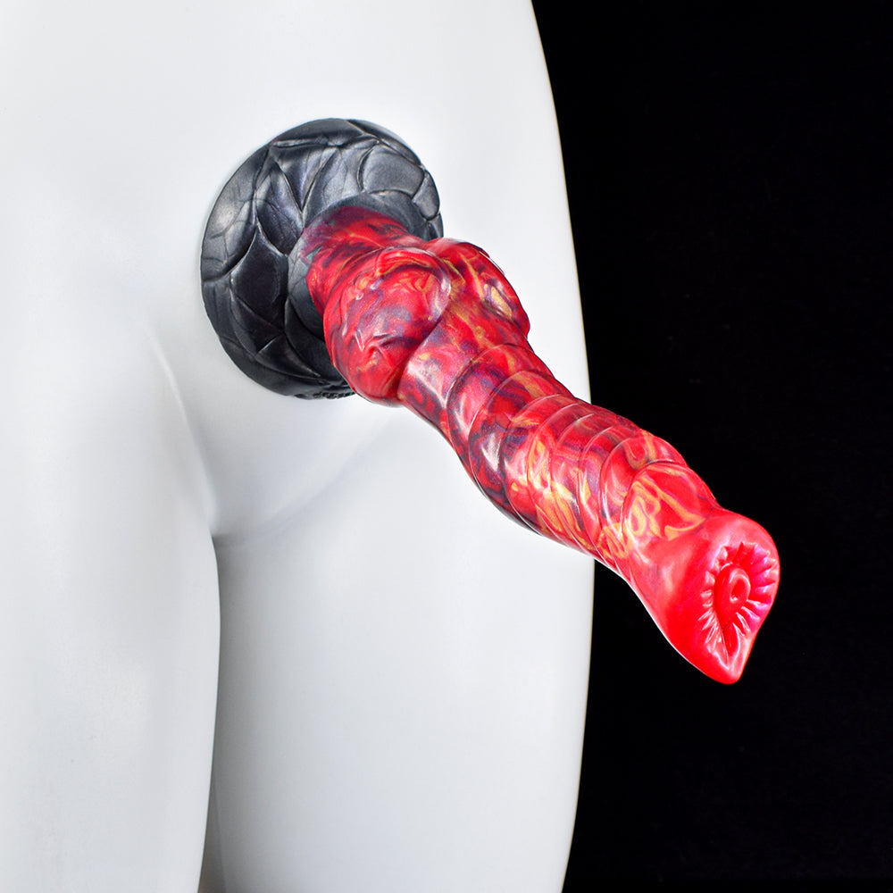 23 CM Monster Strukturiert Rot Knot Horsedildo