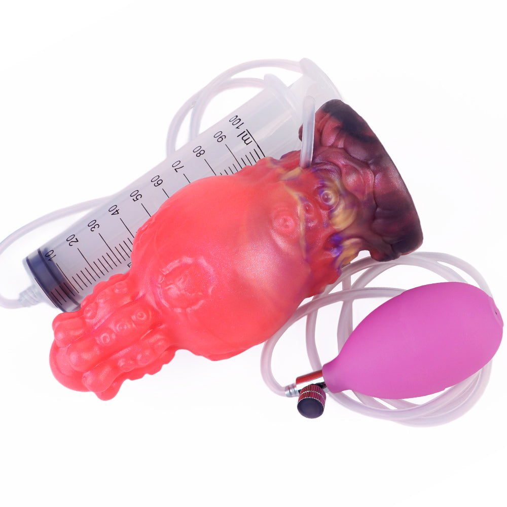 15 CM Rot Ejaculating Aufblasbarer Knot Tentacle Dildo