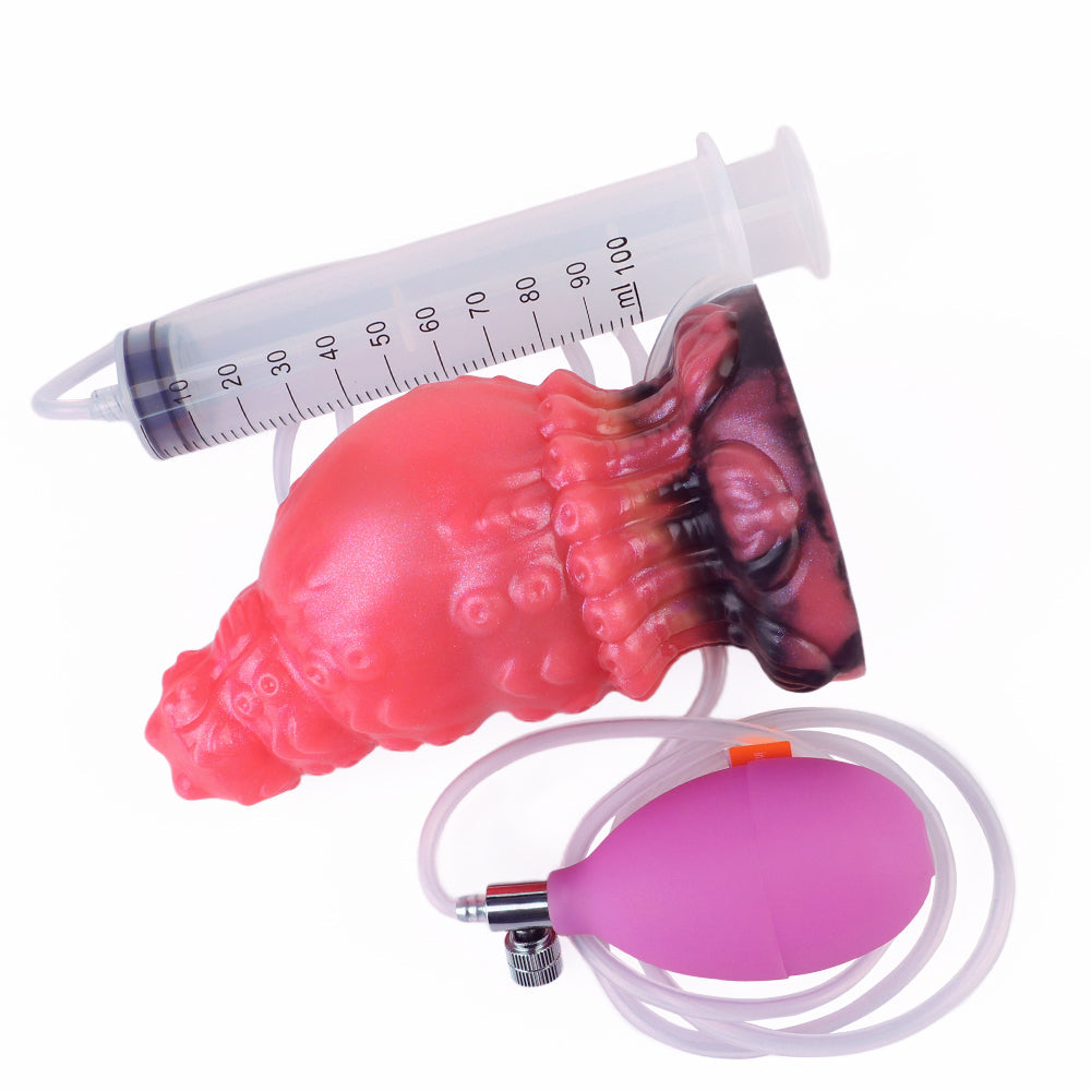 15CM Kegeliger Oktopus Ejaculating Aufblasbarer Dildo Analplug