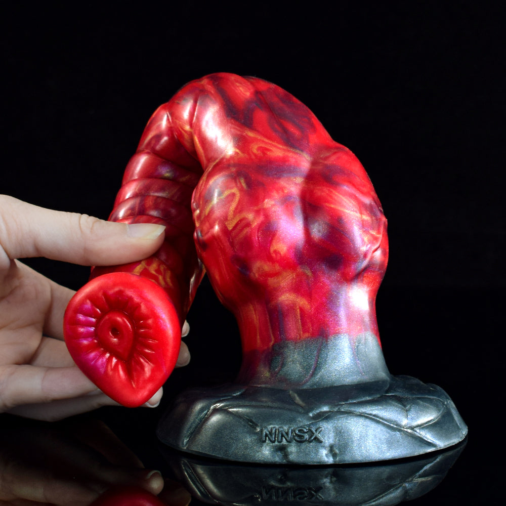 23 CM Monster Strukturiert Rot Knot Horsedildo