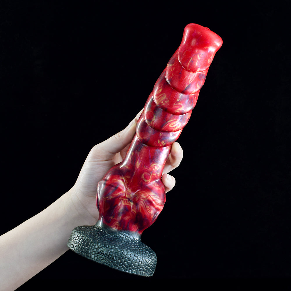24 CM Rot Strukturiert Animal Spitz Horsedildo