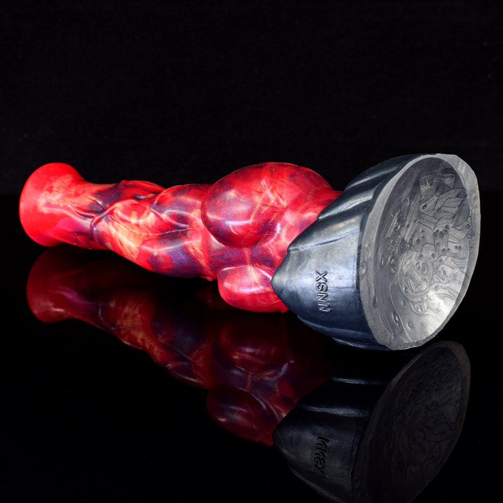 24 CM Silikon Animal Feuerpferd Knot Horsedildo