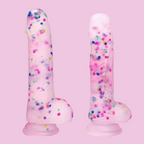 Klar Rosa Pailletten Dildo Strap on