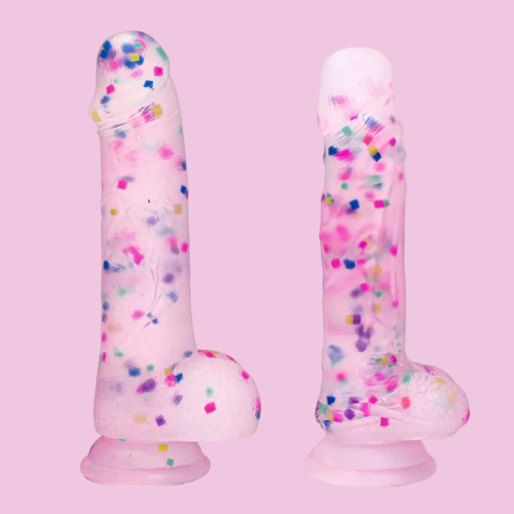 Klar Rosa Pailletten Dildo Strap on