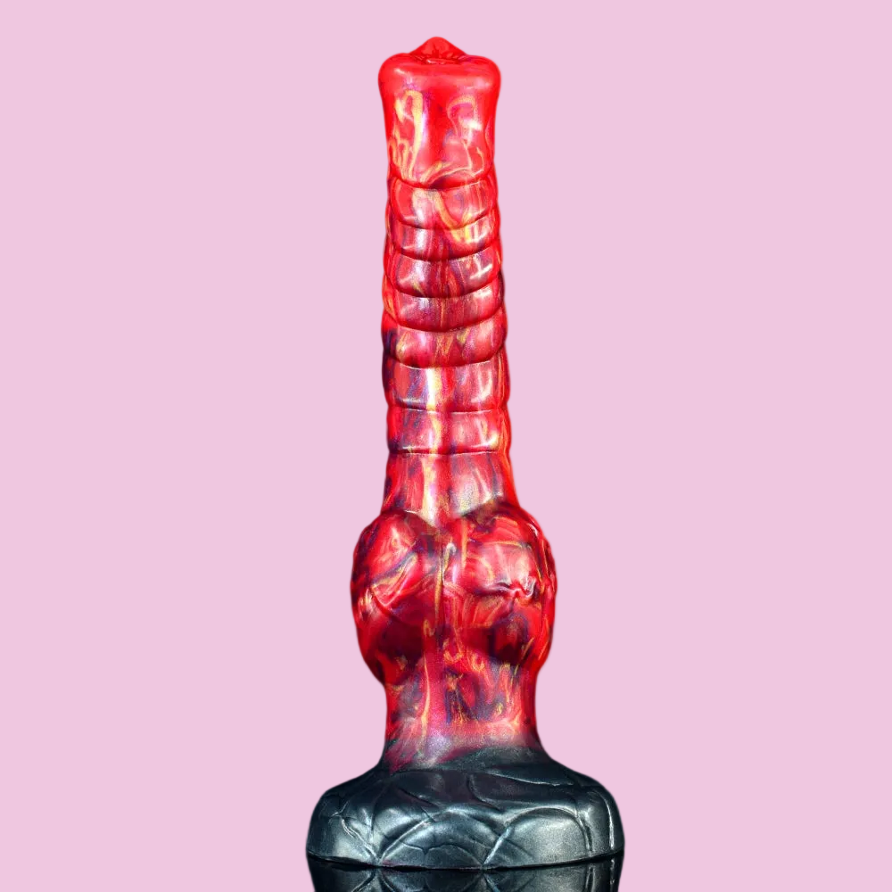 23 CM Monster Strukturiert Rot Knot Horsedildo