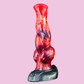 24 CM Silikon Animal Feuerpferd Knot Horsedildo