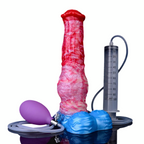 24 CM Rot Silikon Horesdildo Aufblasbarer Squirting Sextoys