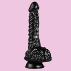 23 CM Black Textur Suction-Cup Dragon Dildo
