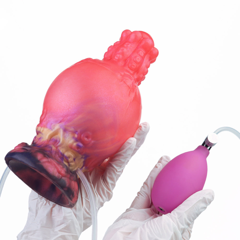 15 CM Rot Ejaculating Aufblasbarer Knot Tentacle Dildo