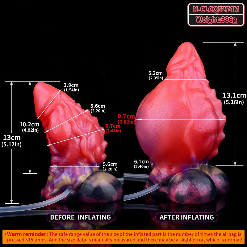 13 CM Rot Kurz Ejaculating Aufblasbarer Dragon Dildo