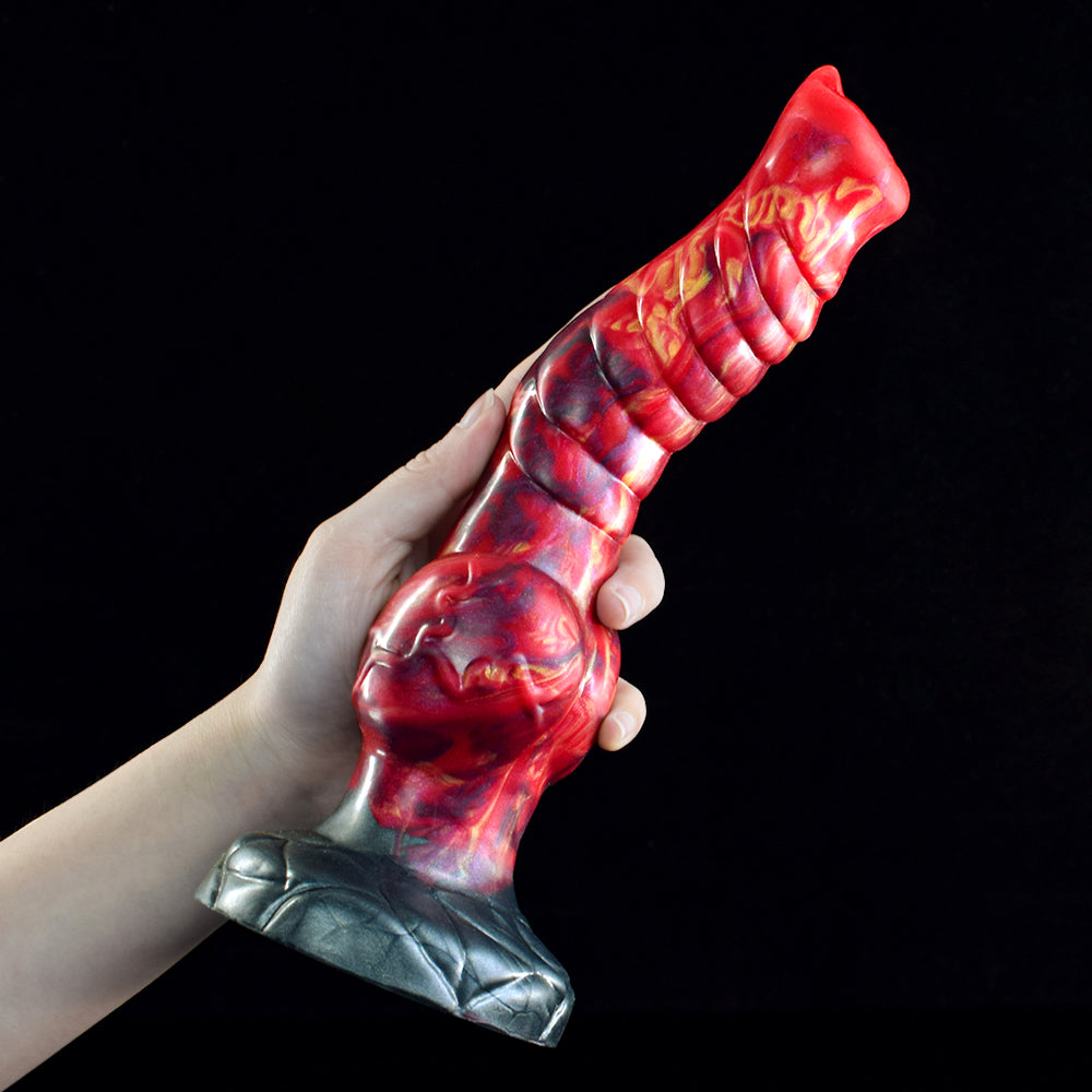 23 CM Monster Strukturiert Rot Knot Horsedildo