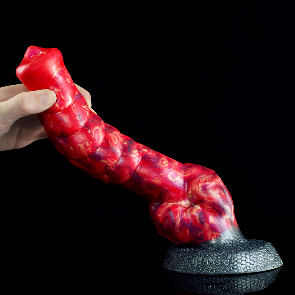 24 CM Rot Strukturiert Animal Spitz Horsedildo