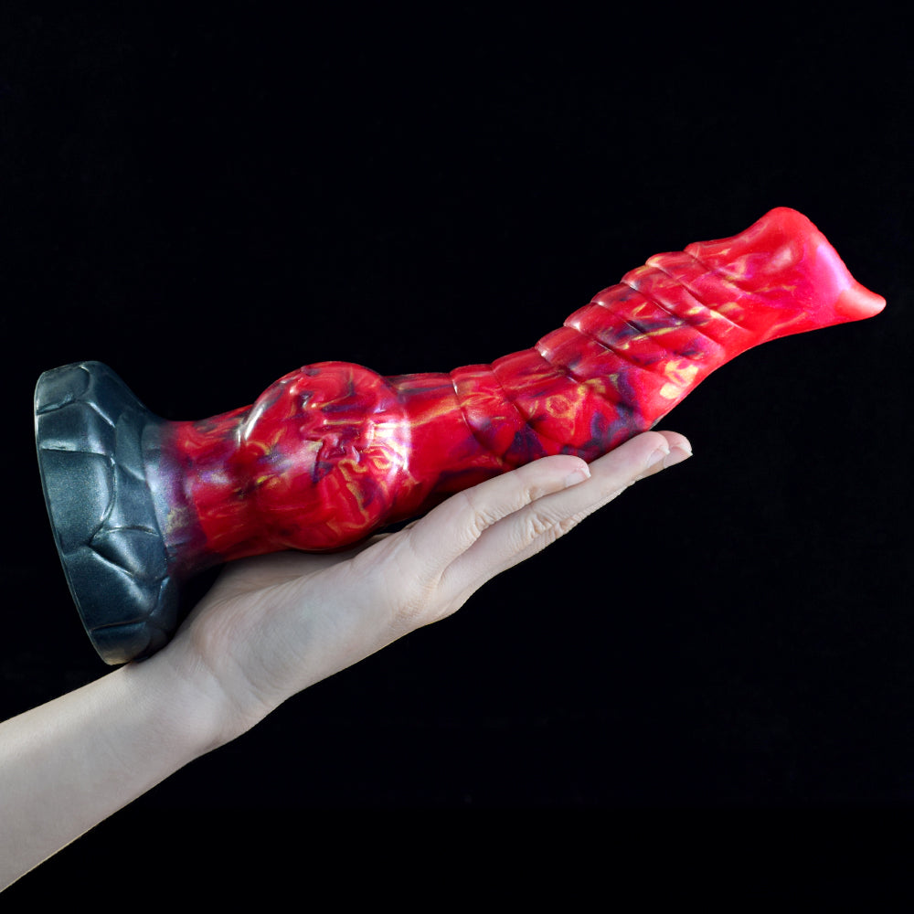 23 CM Monster Strukturiert Rot Knot Horsedildo