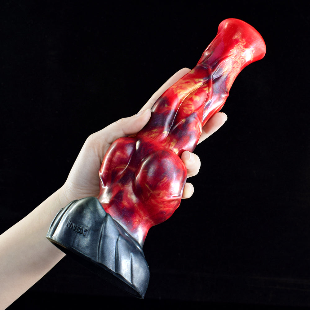 24 CM Silikon Animal Feuerpferd Knot Horsedildo