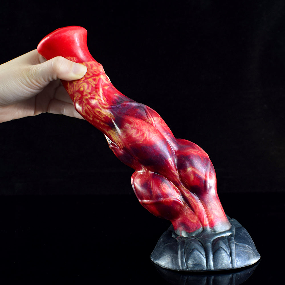 24 CM Silikon Animal Feuerpferd Knot Horsedildo