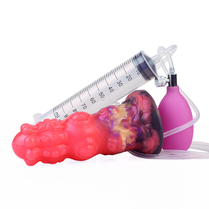15 CM Rot Ejaculating Aufblasbarer Knot Tentacle Dildo