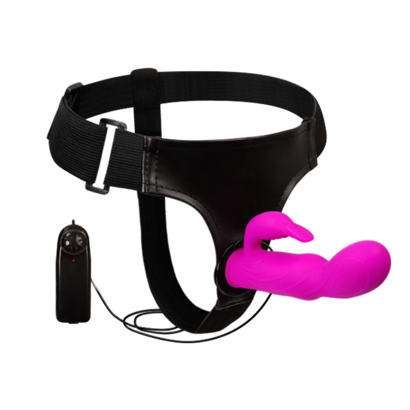 15 CM Pink Rabbit Vibrator Strap On Dildo