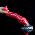 23 CM Monster Strukturiert Rot Knot Horsedildo