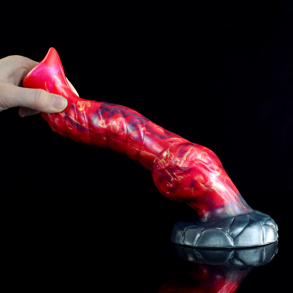 23 CM Monster Strukturiert Rot Knot Horsedildo