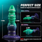 19 CM Verlaufendes Grün Knotted Inflatable Dragon Dildo