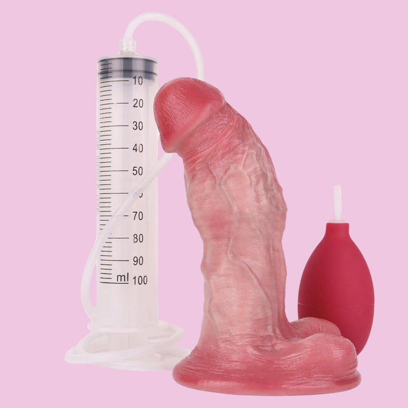 16 CM Klein Natural Dual Density Squirtingdildo