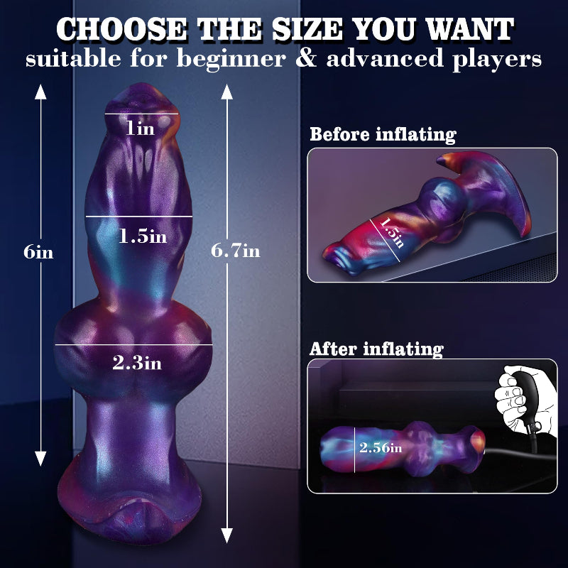 17 CM Fantasy Knotted Dog Aufblasbar Analplug