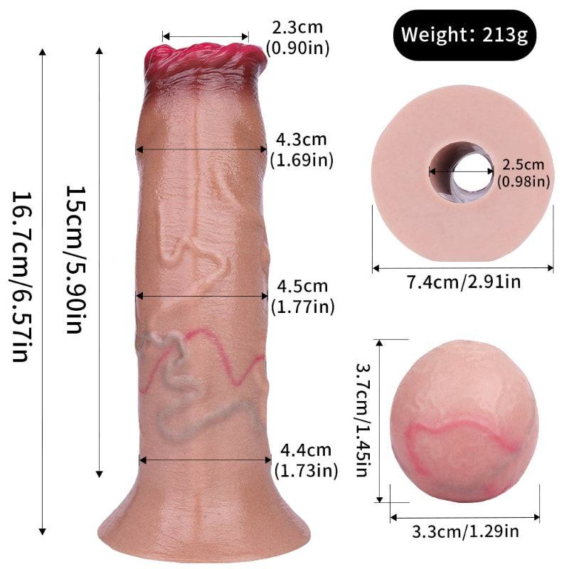 17 CM Realistic Dildo mit Vorhaut Realistic Ovipositor