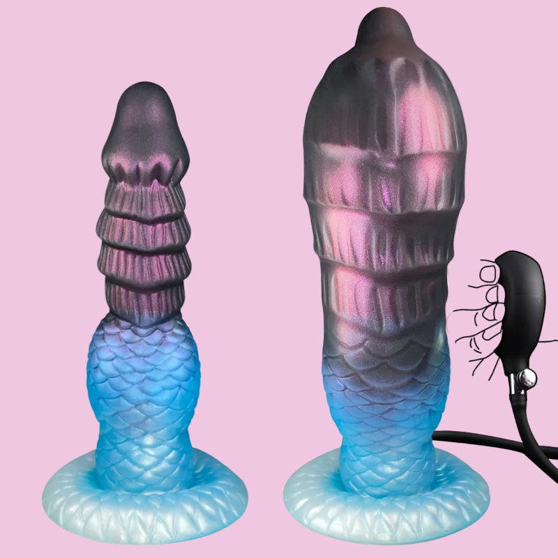 19 CM Drachenschuppe Aufblasbar Silicone Fantasy Dildo